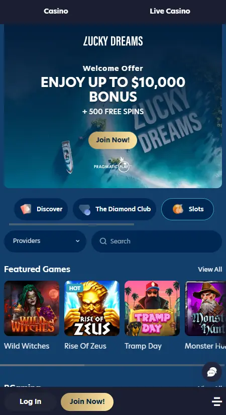 App UI and Mobile UI at LUCKY DREAMS